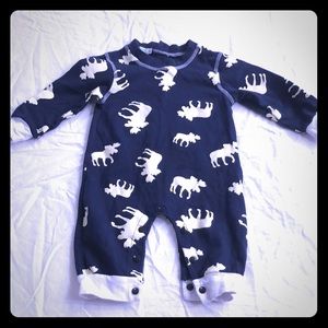 Baby Boy Moose Jumper EUC with snaps